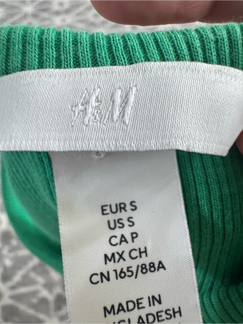 H&M Bright Green Ribbed Cropped Racerback Tank - Picture 6 of 8